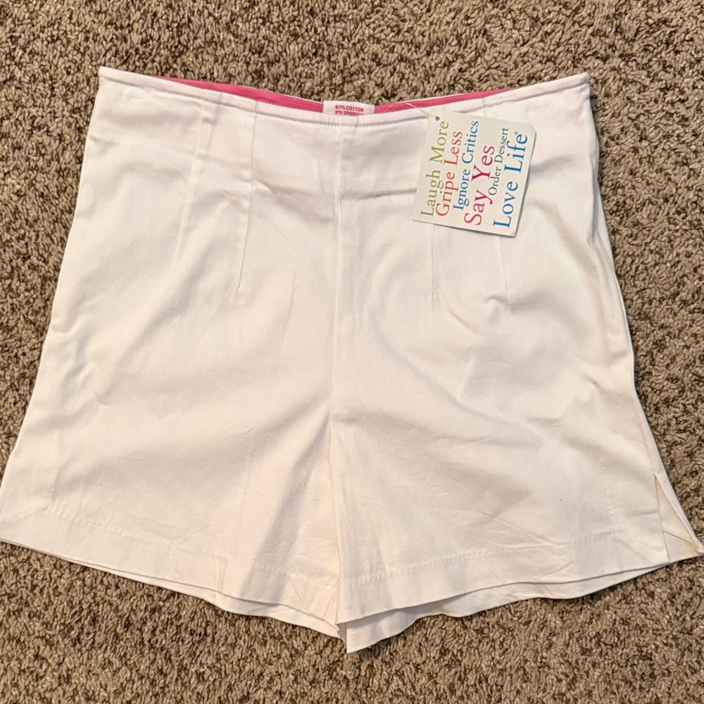 Gretchen Scott white stretch hot pants